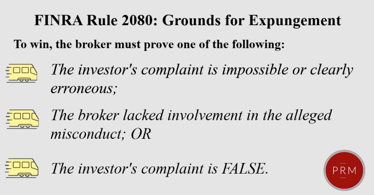 FINRA rule 2080 Grounds for expungement 1